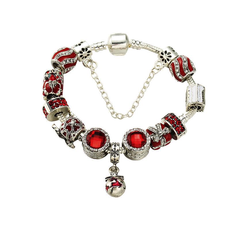 

European & American Christmas Retro Gemstone Inlaid Bracelet 19 cm Bracelet
