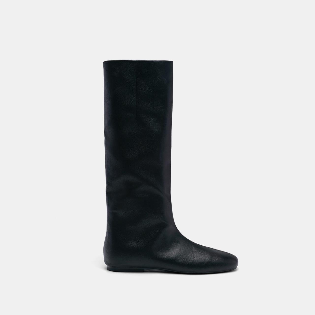 

British style retro fashion knight boots women s 2025 new temperament versatile and thin but knee flat boots 40 чёрный