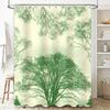 Green Tree Pattern Shower Curtain Waterproof Fabric Bathroom Decor Home Decoration Modern Style Artistic Print Umbrella Cover La