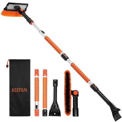 AstroAI Inches Car Snow Multifunctional Car Snow Brush and Ice Scraper with Telescoping Aluminum 10 Adjustable Compatible with and Includes Squeegee