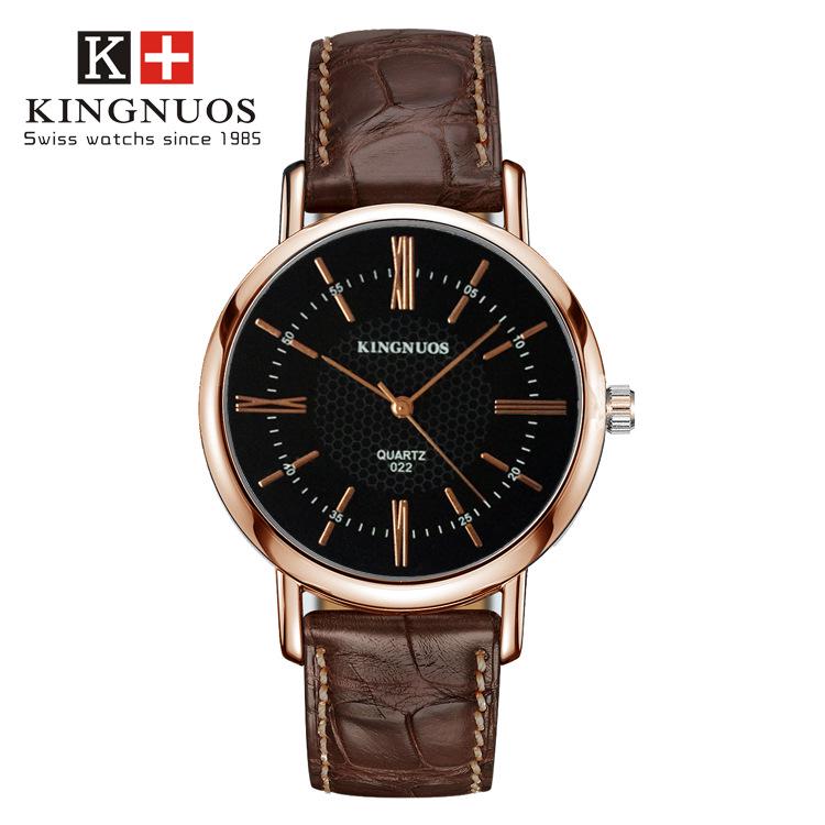 KINGNUOS Fashion Rose Gold Roman Numerals Belt Watch Men's Belt Watch