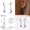 Original 100% 925 Silver Geometric Sun Moon And Stars Tassel Women's Earrings Party Anniversary Gift