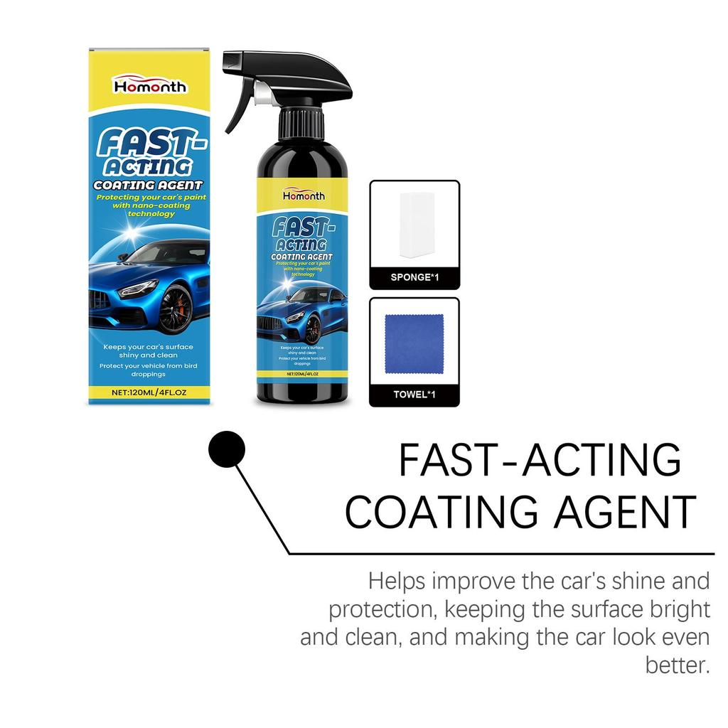 Homonth Car Coating Spray Kit Car Coating Paint Maintenance Mirror Protection Renovation Spray 120ml
