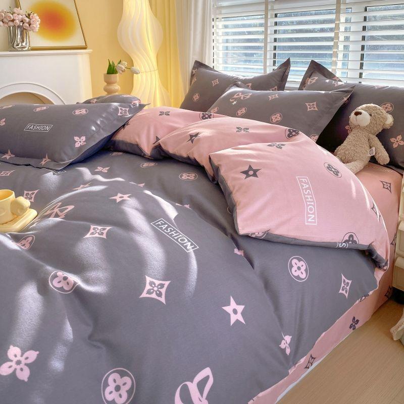 

Утолщенный комплект из четырех предметов из чистого абразивного материала, односпальная и двуспальная простыня из приятного для кожи твила, пододеяльник, комплект из трех предметов для спальни, постельное белье 1.8m bed