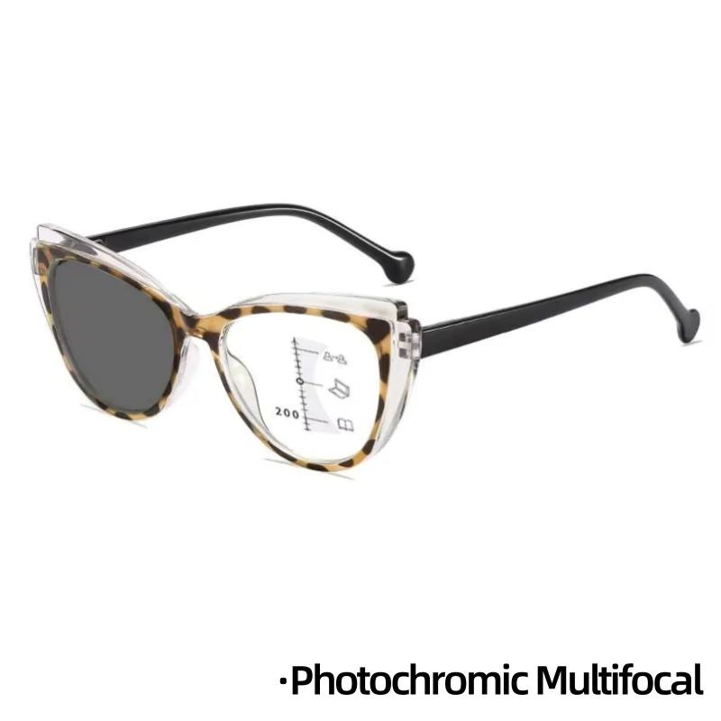 Unisex Stylish Outdoor Light-sensitive Presbyopic Eyeglasses Cat Eye Far Sight Glasses Progressive Multi-focal Reading Eyewear