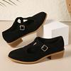 Women’s Low Heel Buckle Slip-On Ankle Boots