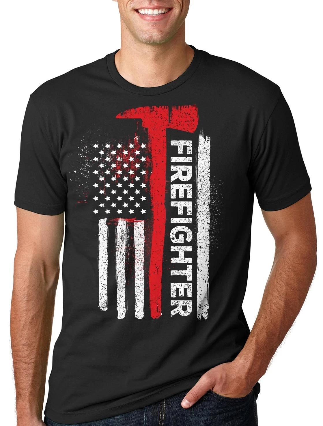 American Firefighter T-Shirt US Flag Tee Shirt 3XL