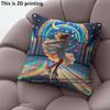 Figure Skating Girl Stained Glass Pillow Covers Pattern Cushion Cover Suitable for Sofa Bedroom Car Pillow Cover