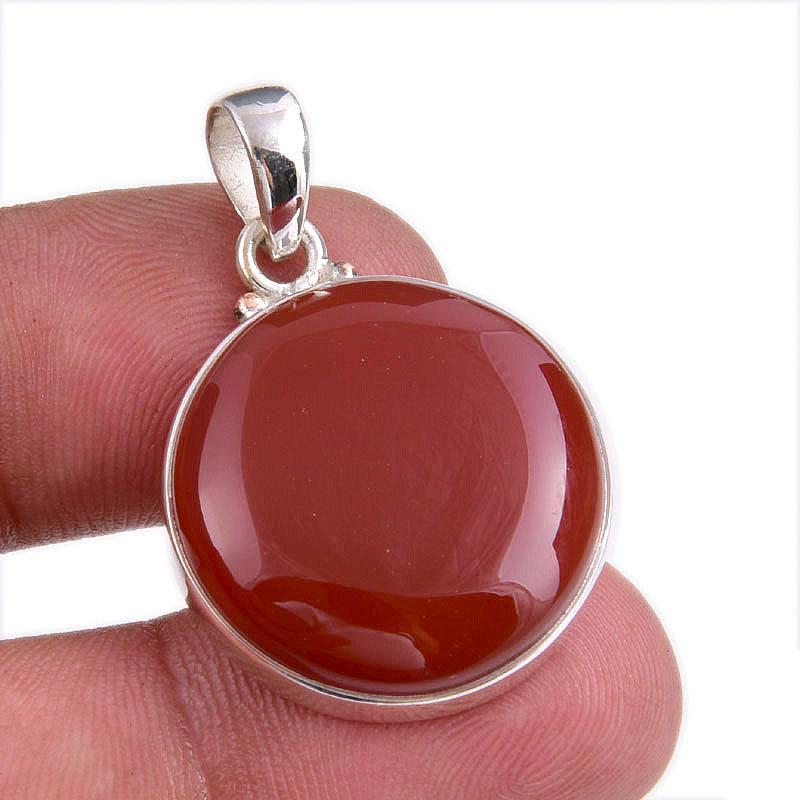 

Natural Red Onyx Gemstone Handmade 925 Solid Silver Jewelry Pendant 1.50 P4y27