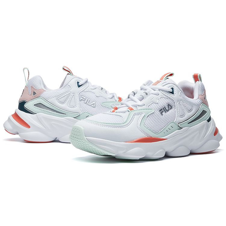 FILA Skipper Color Block Fabric Low Top Running Shoes Women sneaker White F12W021117FWG