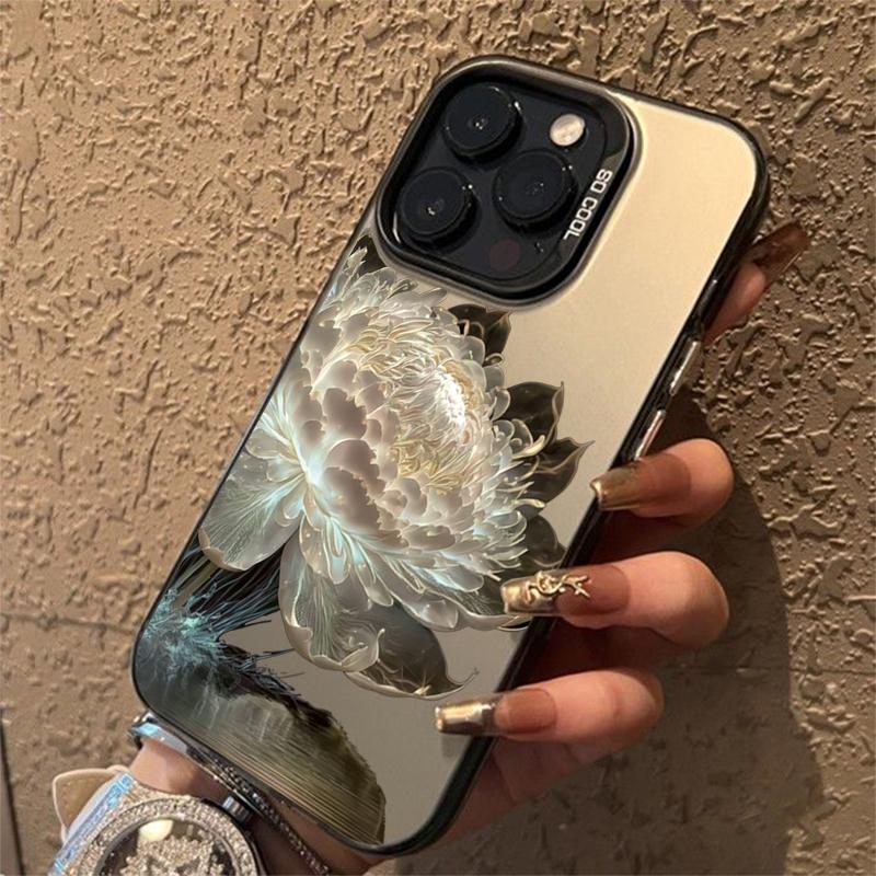 Luxury Lotus Flower Electroplate Silver IMD Case For  Poco F5 X5 X6 Pro Mi 14 13 12 12T 13T Pro 11 Lite 5G NE Back Cover