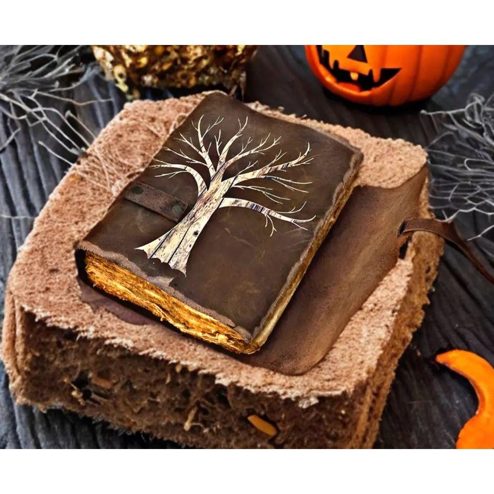 Ručně vyráběné kůží vázané Vintage Journal Prázdné Spell Book of Shadows Antique Pages
