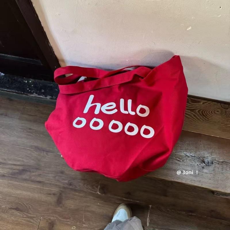 Hello:)! New Han Fan letter large-capacity tote bag daily supermarket shopping bag casual girl bag