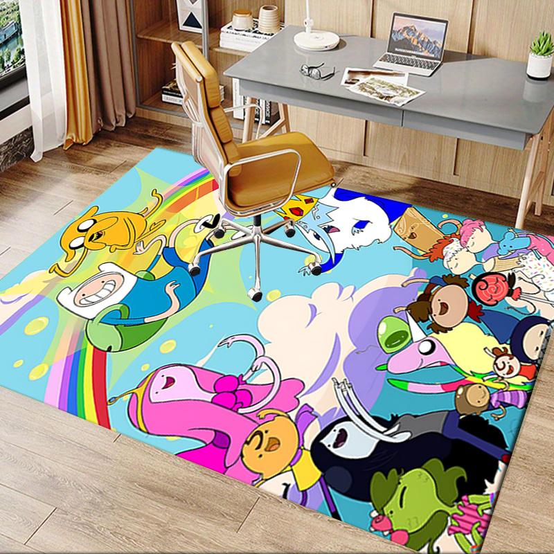 Adventure Time Office Chair Mat: Cartoon Characters Decorative Rug for Home Office Living Room Bedroom Furniture Gift.122303a