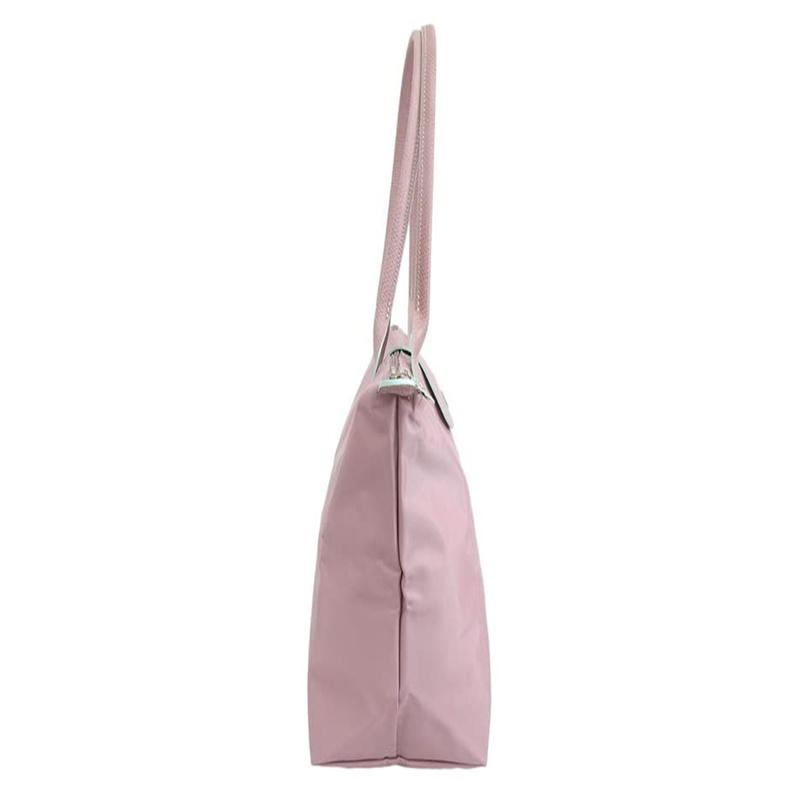 Longchamp Le Pliage Club Embroidered Logo Snap Flap Zipper Closure Nylon Dumpling Bag Hand-held Shoulder Bag Women's Rose 2605619P13