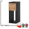 Narrow Bedside Cabinet 20Cm Black Wotan Bedside Table For Bedroom Nakastlik Loft
