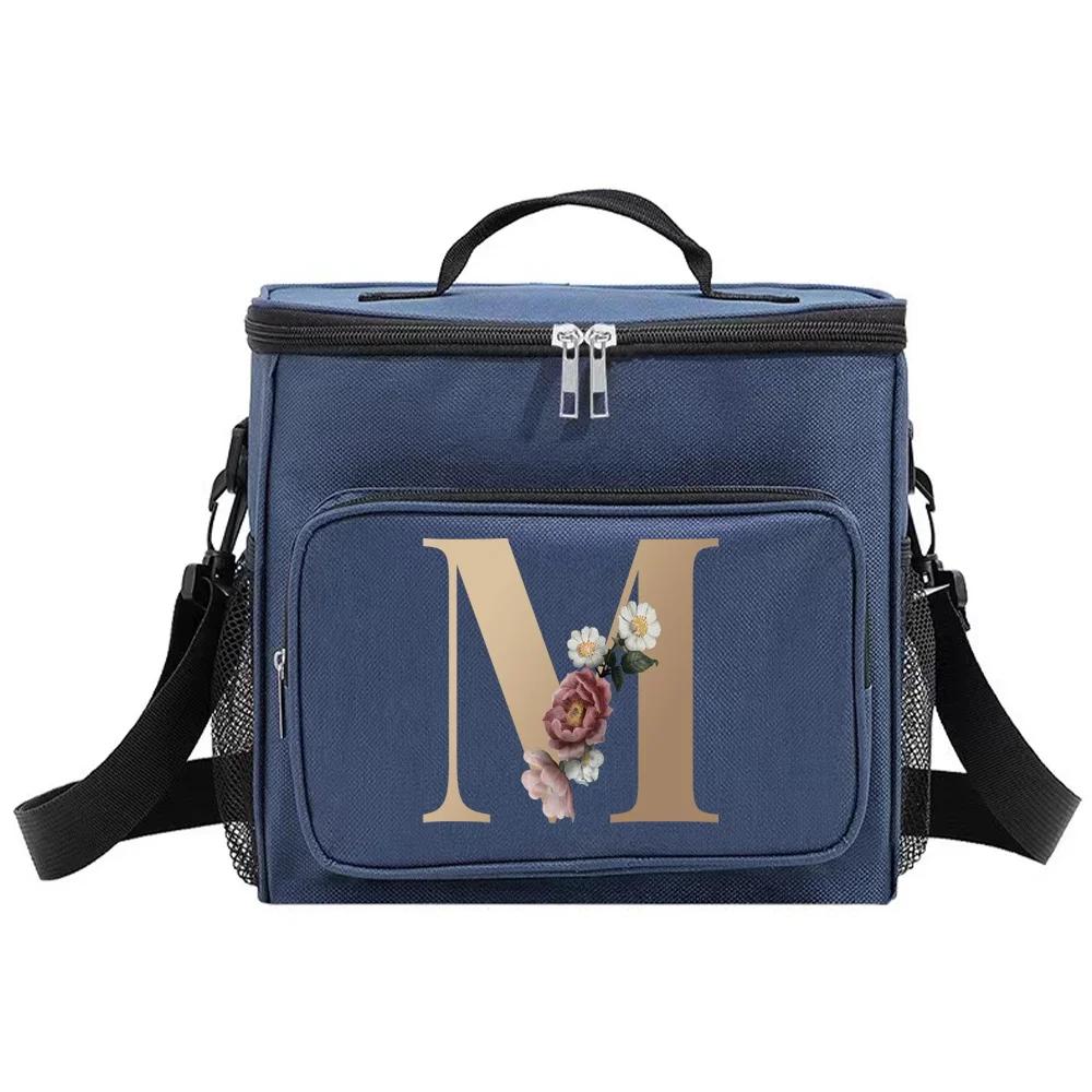 Lunch Bag Insulated Bags Cooler Box Thermal Organizer Handbag Camping Shoulder Storage Lunchbag for Men and Women Gold Series