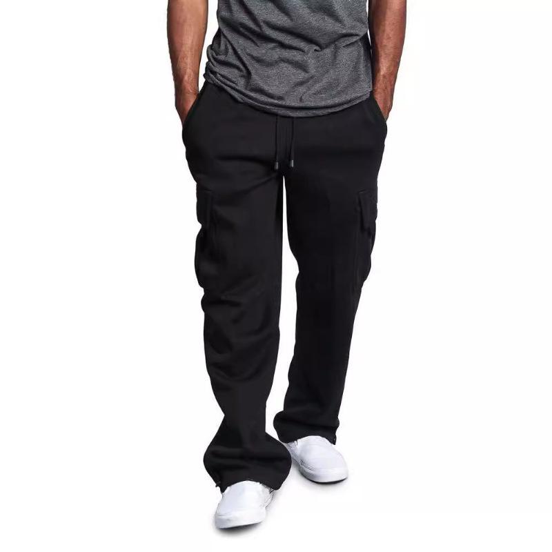 Spring Men's Multi-pocket Overalls Loose Casual Drawstring Trousers
