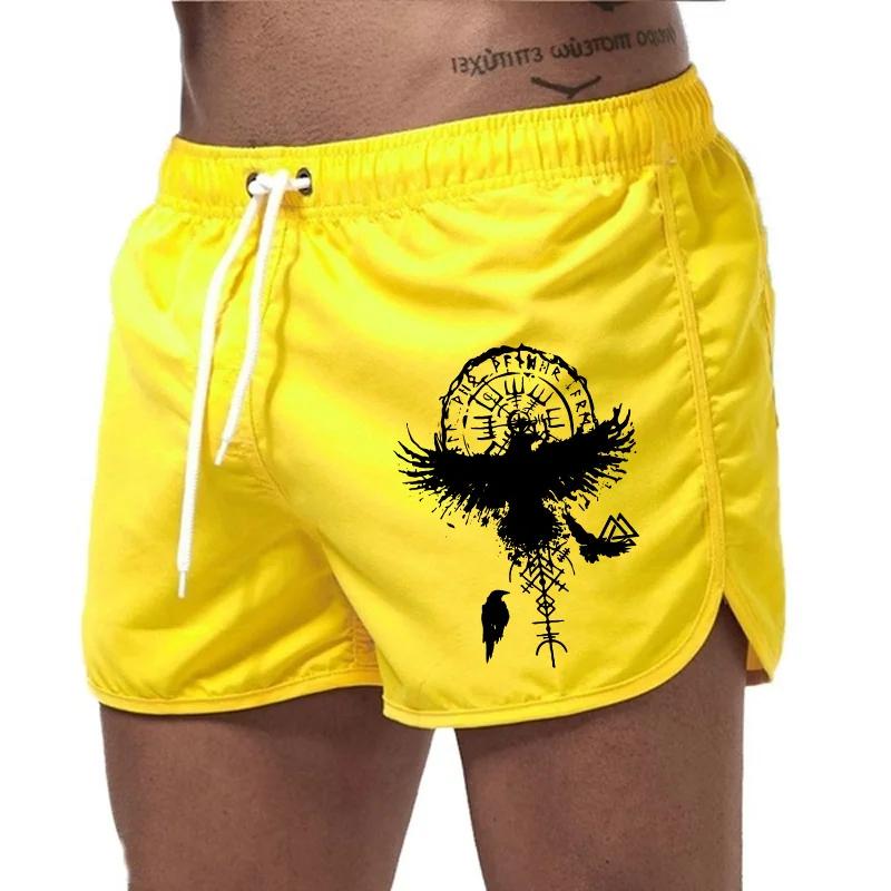 Boxing Muay Thai Shorts Ancient Viking Raven 3D Print Training Norway Denmark Sweden Unisex Men Women Quick Dry Fitness Gym Sport Workout Casual
