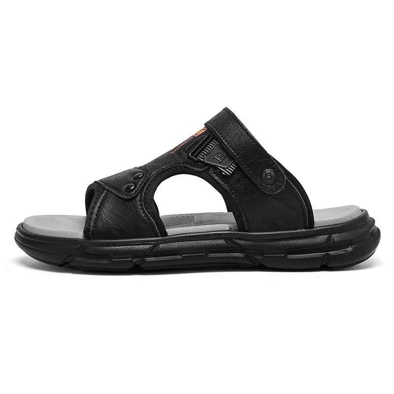 3-45 Summer Men s Fashion Casual Sandals Waterproof Leather Sandals Outdoor Hiking Sandals Beach Sandals Wading Shoes Plus Size 39 чёрный