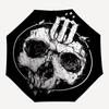 1pc Skull Emblem Automatic Folding Umbrella - Windproof Compact Travel Umbrella with Auto Open/Close, 8-Rib Heavy-Duty Shaft for Women/Men A040