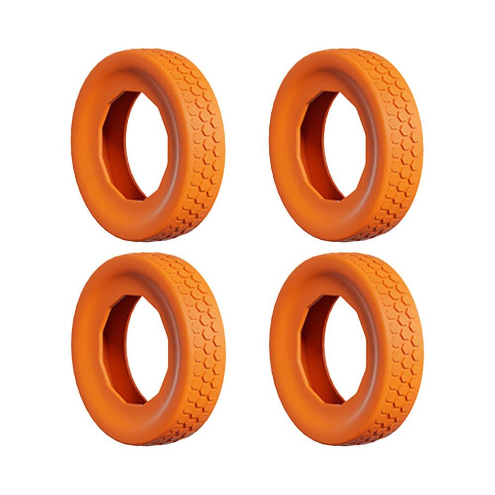 

4Pcs Silicone Luggage Wheels Protector Cover Anti-slip Shock Absorption Suitcases Wheel Protection Rings Reduce Wheel Wear оранжевый
