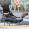 Fashion Rotating Button Safety Shoes Men Steel Toe Sneaker Air Cushion Work Shoes Breathable Non-slip Work Safety Boots Protective Shoes