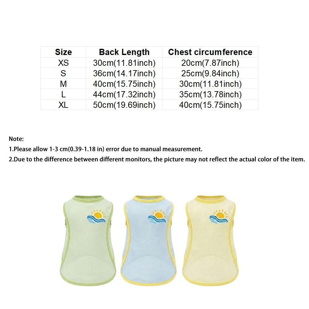 Breathable Dog Tank Top Sleeveless Pet Summer Clothes Pet Cool Clothes Dog Cooling Vest Beach