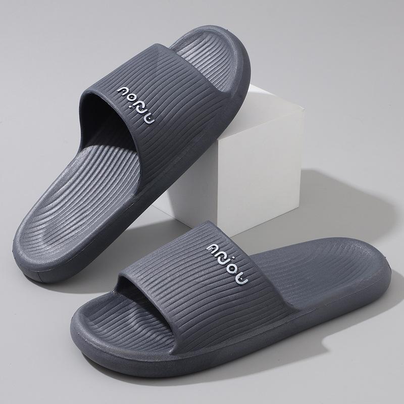 Women's Summer Simple Slippers, Men's Soft Home Slippers, Couple Bathroom Non-slip Sandals, Adult Comfortable Outdoor Beach Shoes