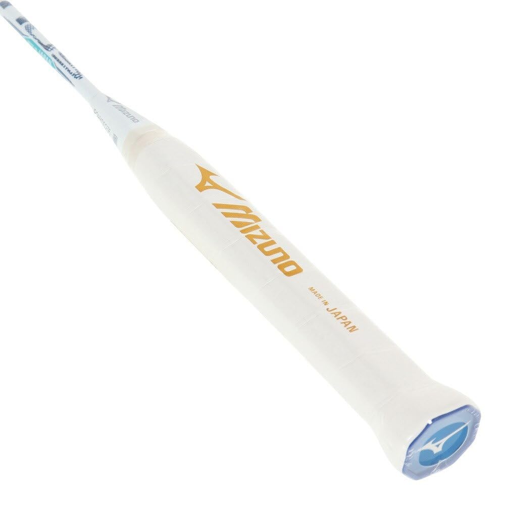 Mizuno Altius 01 SPEED Badminton 73JTB20226 x und Schläger, (Weiß Blau, 4U5, Herren Damen)