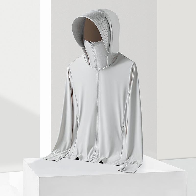 Original Detachable Brim Ice Silk UV Protection Breathable Summer Jacket for Women and Men