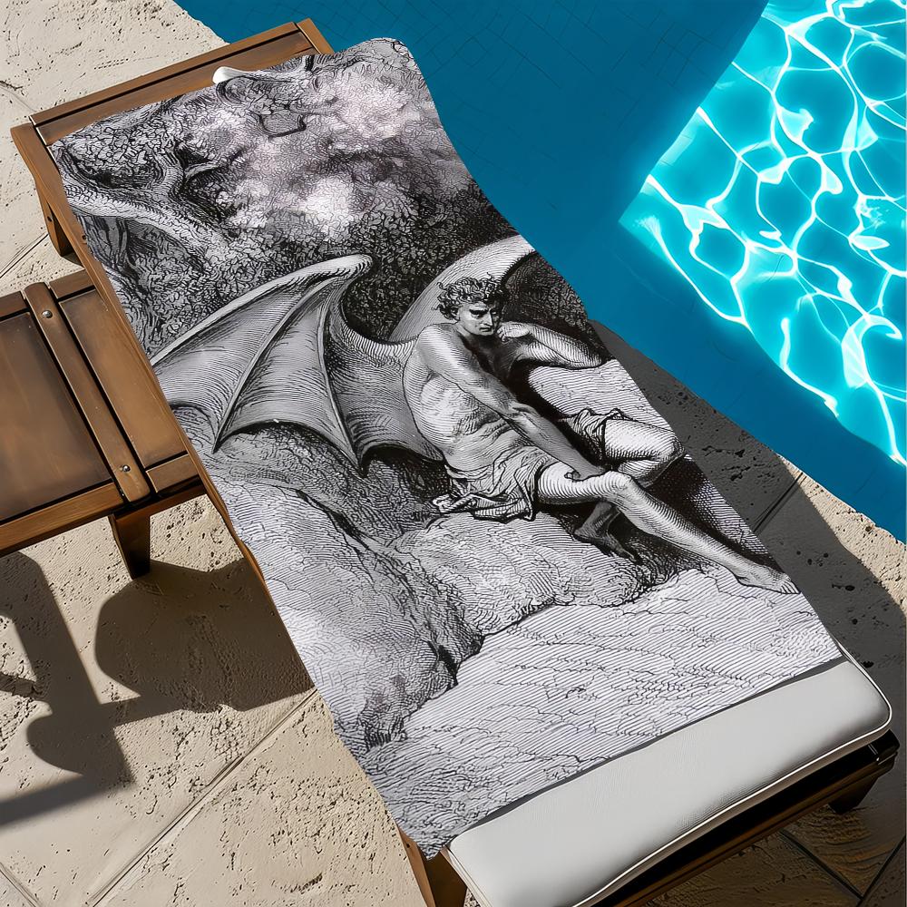 Gustav Dore Satan Towel Beach Quick Dry Soft Pool Towels Gift for Travel Gym Shower Camping sports