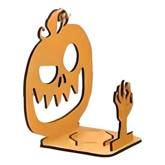Halloween Shadow Candle Holder Funny Shadow Stand Candlestick with Witch Skeleton Pumpkin Cat Silhouette Holiday Table Centerpiece