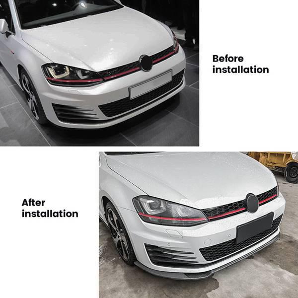 Volkswagen Golf 7 MK7 GTI R R-Line Front Bumper Lip Spoiler Trim Set (3 Pcs)