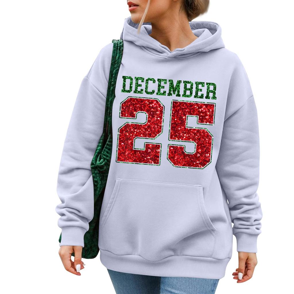 Damska Moda Casual Długi Rękaw Drukowany Okrągły Dekolt Bluza Pulowerowa