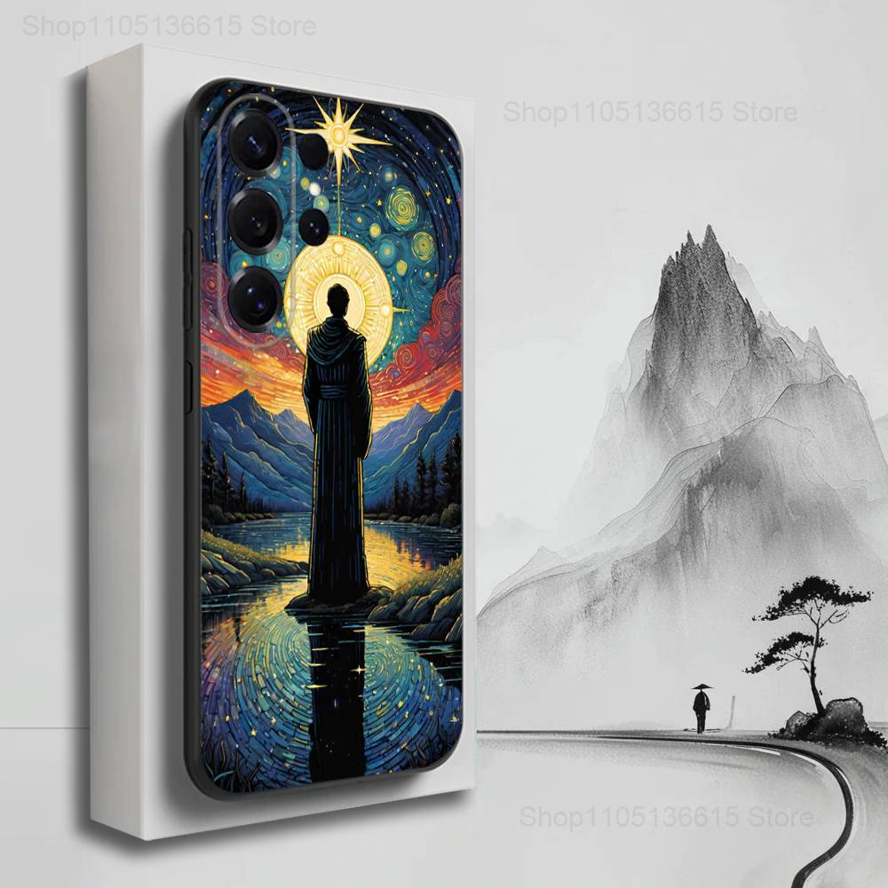 Sky Tree Art Starry Case For Samsung S10,Plus,S9,Ultra,S24,S21,S20,S23,FE,S22,S25,Lite,Soft Silicone Black