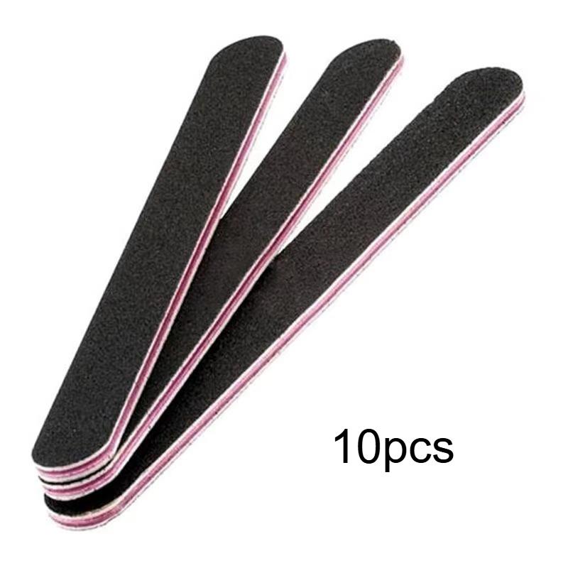 

Professional Double-Sided Nail File Set,10pcs Black Matte Board Manicure and Sanding Tools with 100/180 Grit,Washable Nail Files