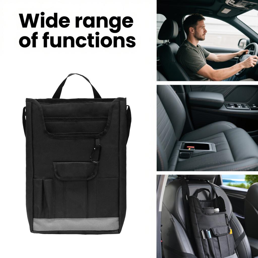 Backseat Organizer Back of Seat Car Organizer Bag Vehicle Accessories Storage Bag Black