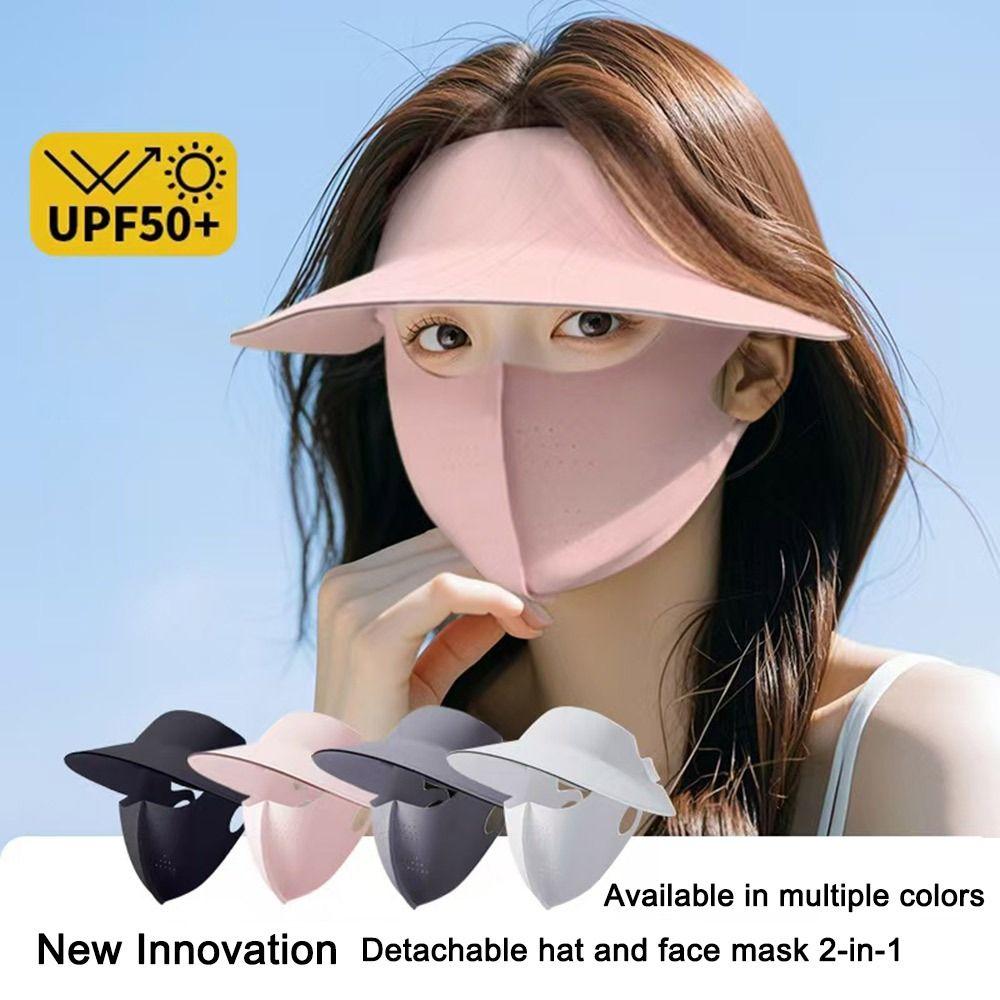 Unisex Eye Protection Cycling Face Mask Full Face 3D Breathable Ice Silk Face Mask Anti-UV Dustproof Sun Protection Mask Summer