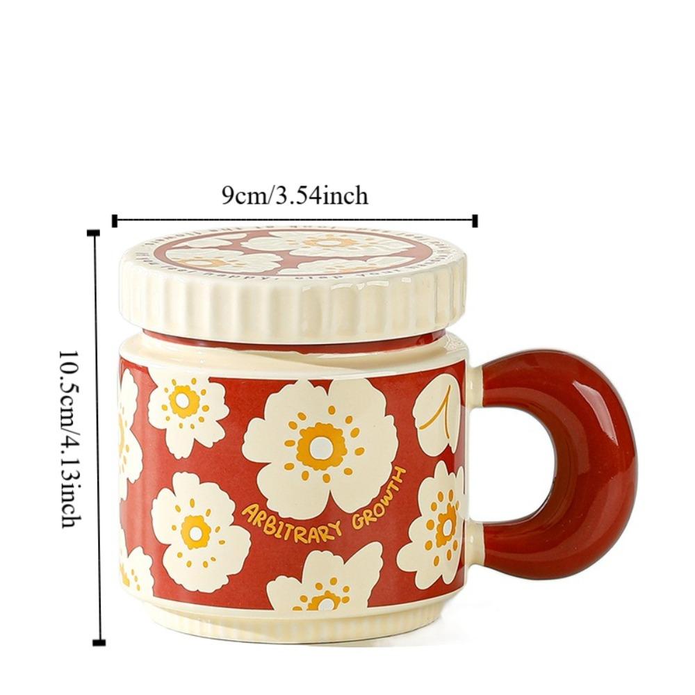 China-Chic Flowers Ceramic Mug Large Capacity Milk Cup Creative Couple Cups  Home