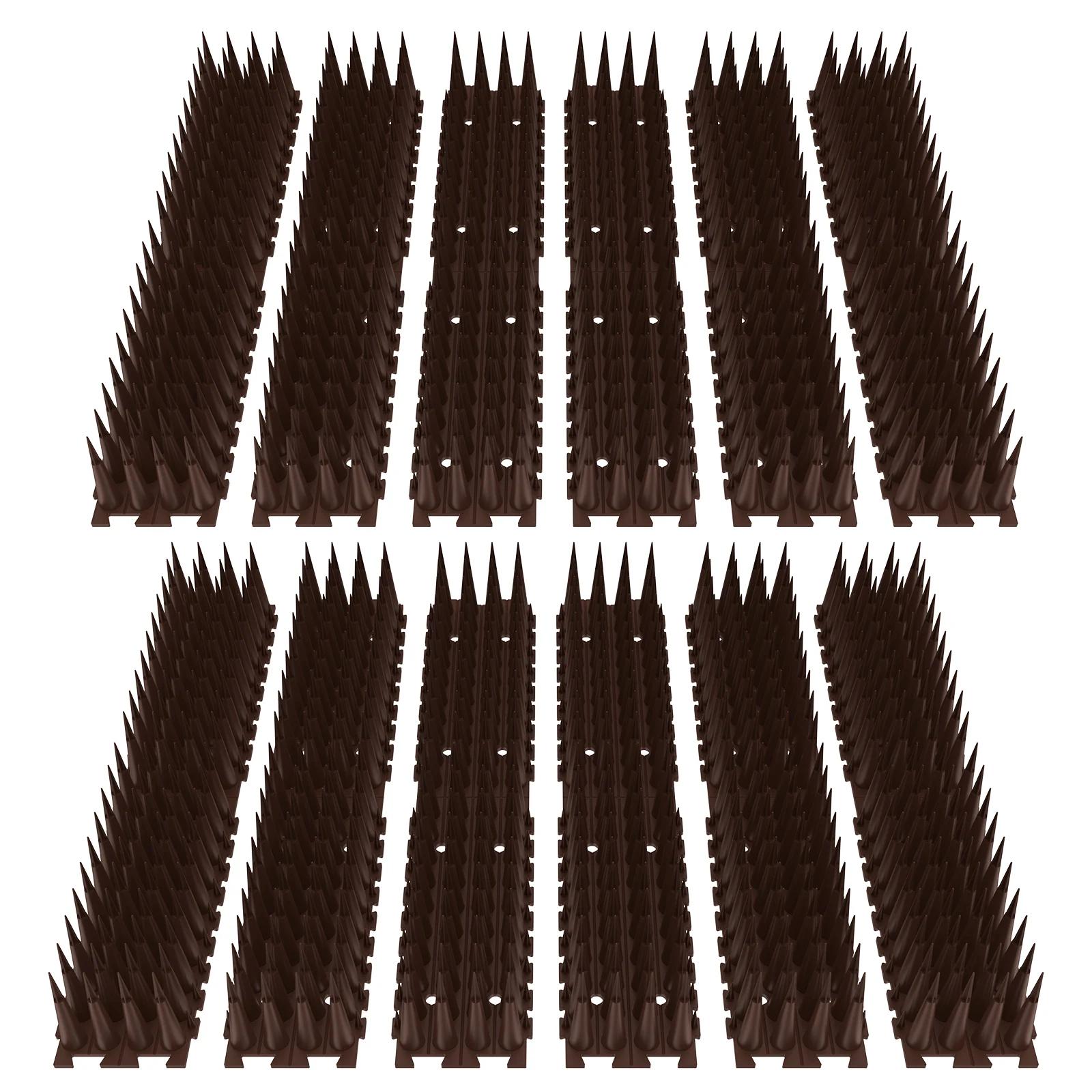 

12Pcs Plastic Anti Bird And Pigeon Spikes Anti Climb Bird Spikes Fence Wall Spike Cat Repellent Spike Away Fence Kit for Outside