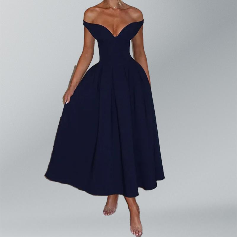 

Женское весенне-летнее новое модное элегантное вечернее платье в стиле светской львицы с V-образным вырезом и открытой спиной 3XL