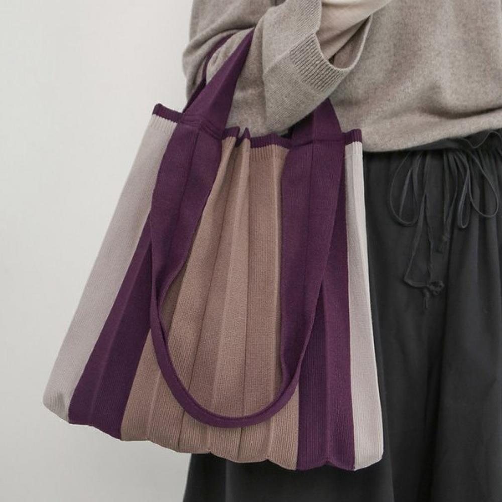 Pleatsmama Two Way Shopper Bag Purple