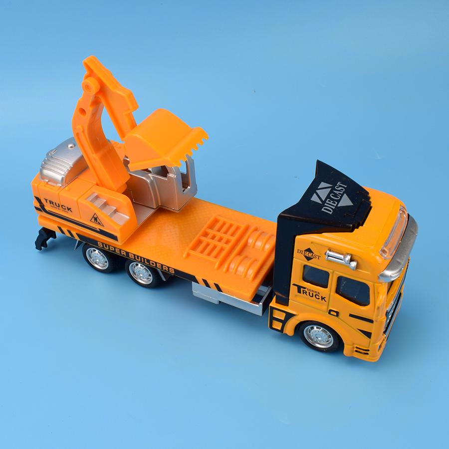 Truck Alloy Diecast Car Model Pull Back Car Toys Carrier Vehicles Construction Excavator Engineering Car Toys for Kids Boys Gift