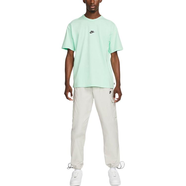 Nike Sportswear Essentials T Shirts Men's Mint Green Crew Neck Moderate Straight Fit DO7393-379