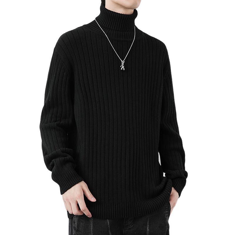 ROMON Men's High-Neck Casual Knit Sweater