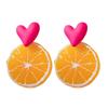 Süße Kleine Frische Frucht Ohrringe Damen Geschnittene Orangen-Zitronen-Ohrringe Personalisierte Simulation Sommer-Frucht-Ohrringe