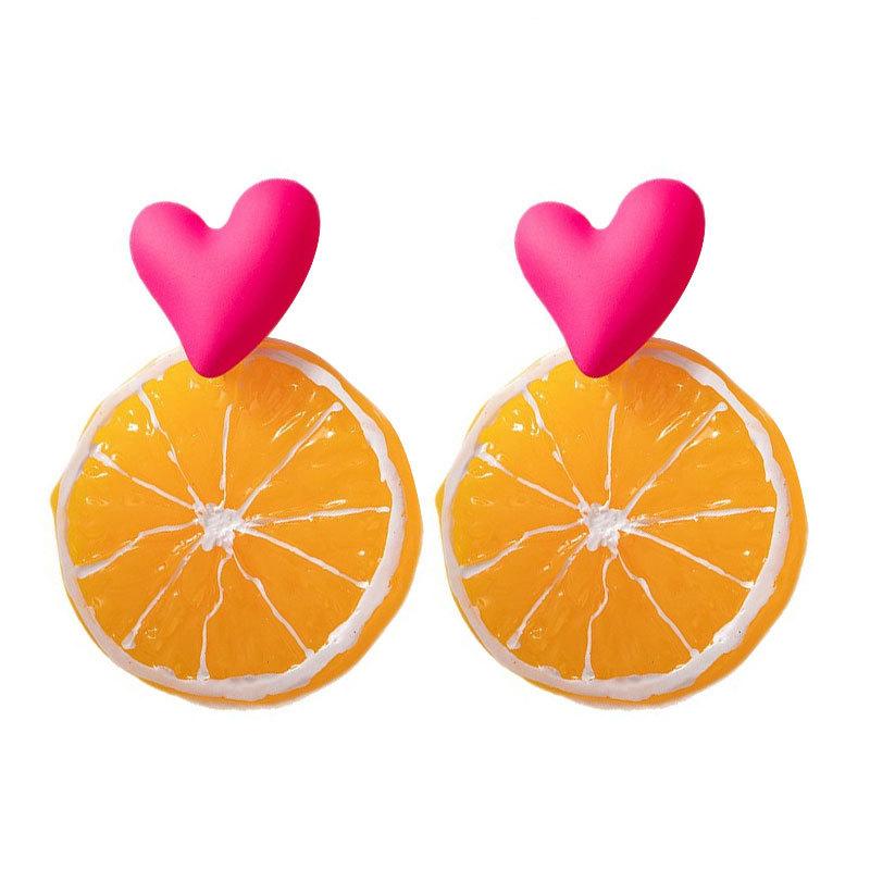 Süße Kleine Frische Frucht Ohrringe Damen Geschnittene Orangen-Zitronen-Ohrringe Personalisierte Simulation Sommer-Frucht-Ohrringe
