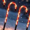 Outdoor Christmas Pathway Lights 4Pcs Solar Candy Cane Lights Stake Waterproof Powered Garden for Yard Lawn Patio Holiday Decorations Red White Decor