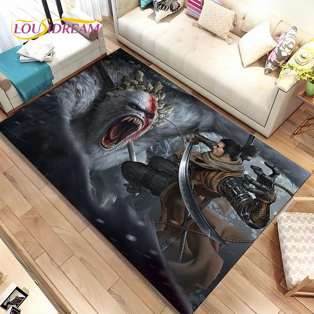 3D HD Sekiro Series Game Gamer Area Rug,Carpet Rug for Home Living Room Bedroom Sofa Doormat Decor,kids Play Non-slip Floor Mat